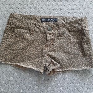 Celebrit Pink Animal Print Short Distress